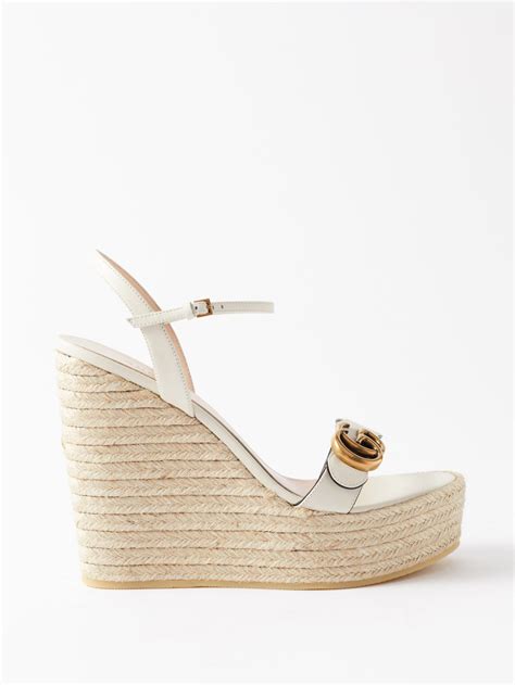 gucci white wedges|gucci espadrille sandals outfit.